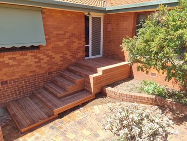 Front entry deck and steps