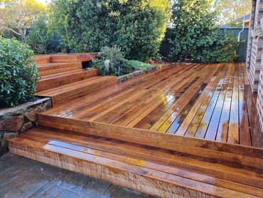 Spotted gum deck and steps