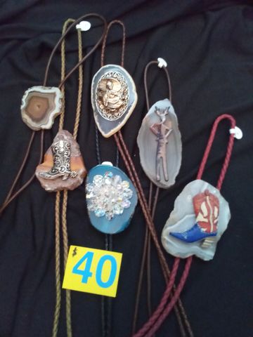 rustic stone w/ silver boot- sold