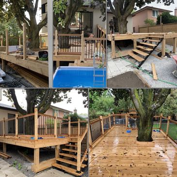 Fence and deck