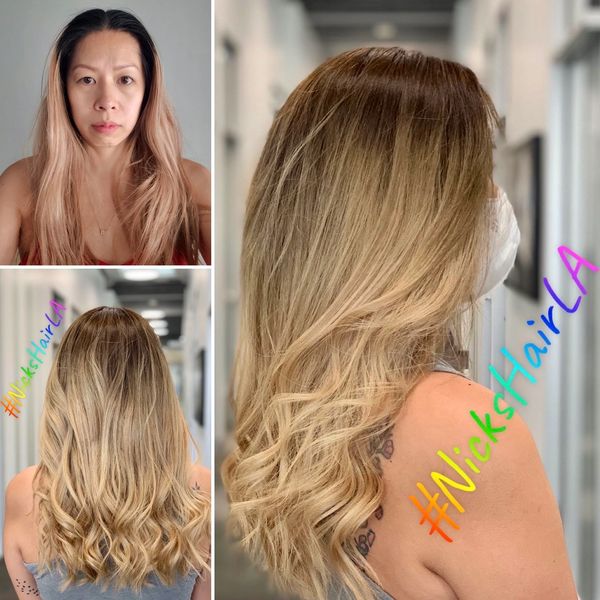 highlights, balayage, blonde