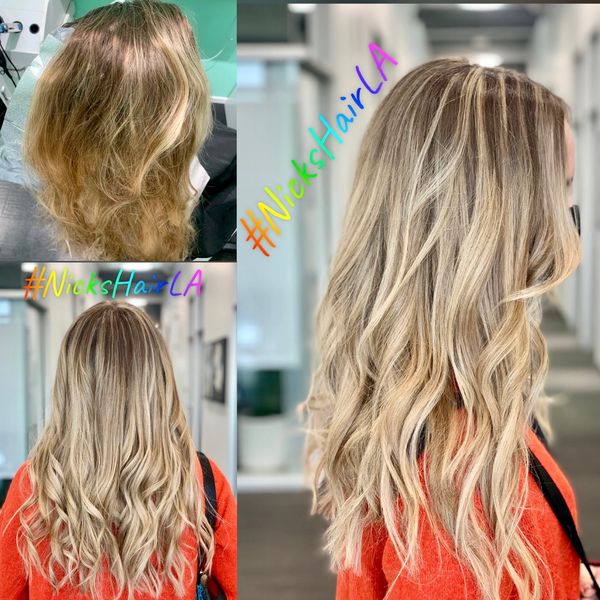 highlights, balayage, blonde