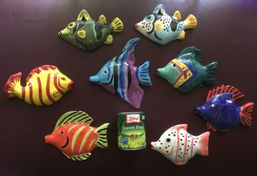 Assorted clay fish colors & styles