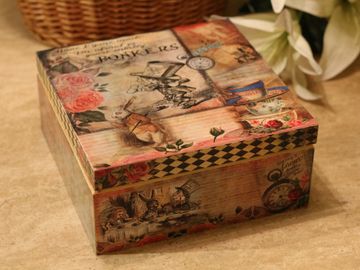Small Alice in Wonderland wooden box