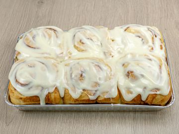 Cinnamon rolls with cream cheese icing.