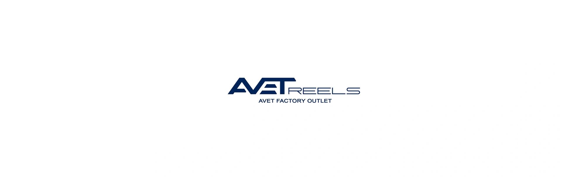 Logo of AVET Reels, a factory outlet brand.