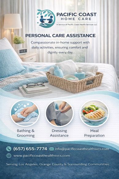 Pacific Coast Home Care offers compassionate in-home personal care assistance.