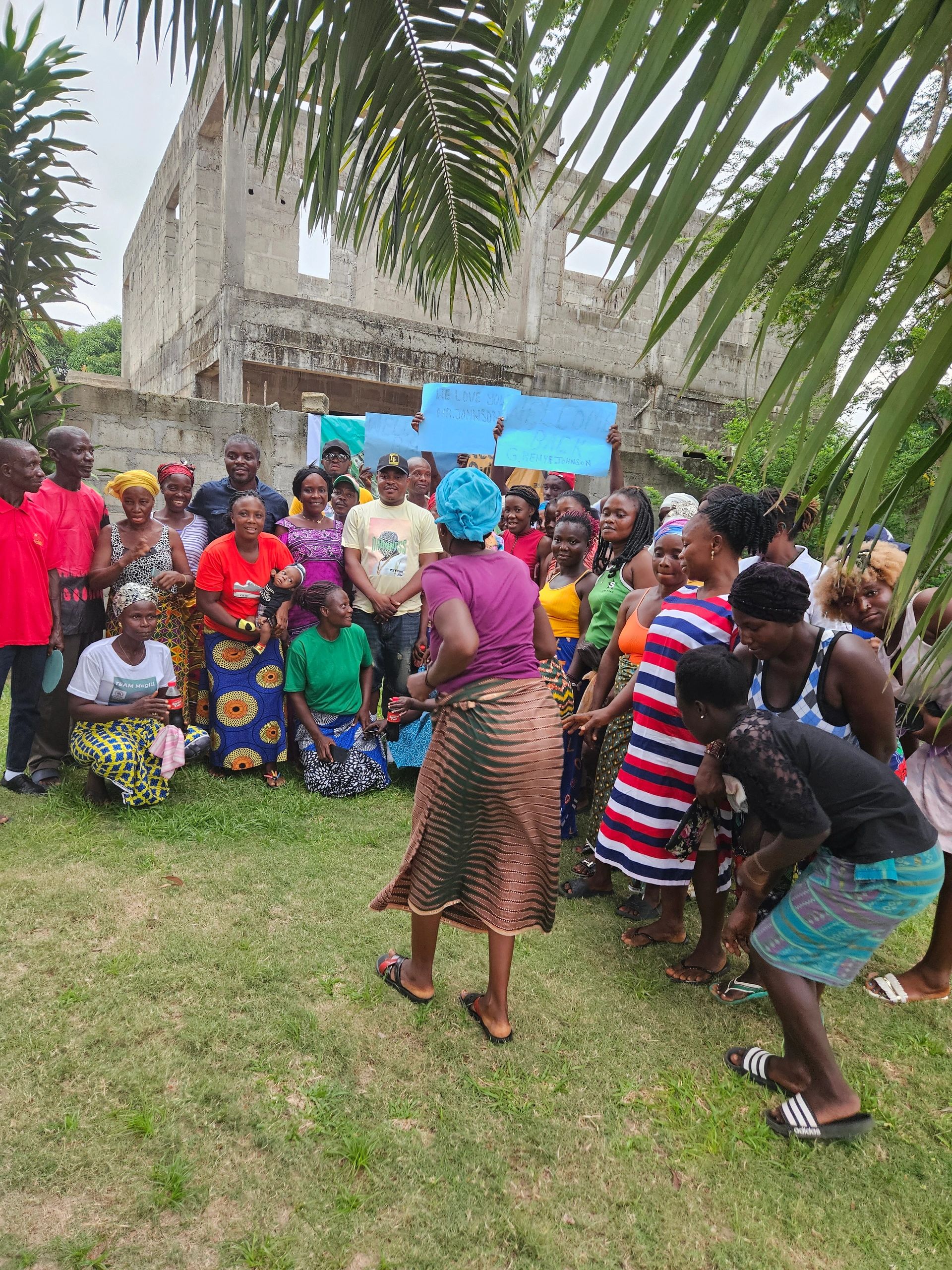 Small business owners meeting with our CEO during his visit to Liberia in April 2024.