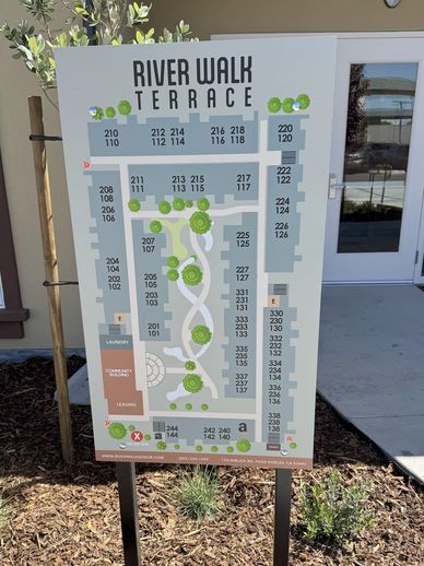 directory freestanding upright stand unit directional park walkway tree waypoint wayfinder