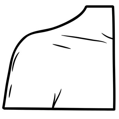 Drawing of a torso showing a shoulder, neck and upper arm