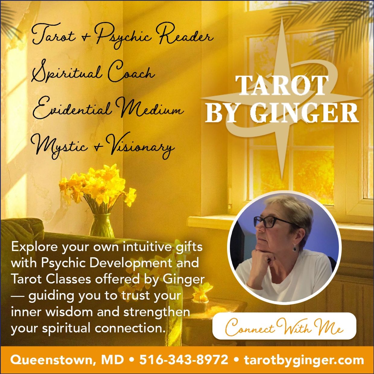 Tarot and psychic reading services by Ginger in Queenstown, MD.
