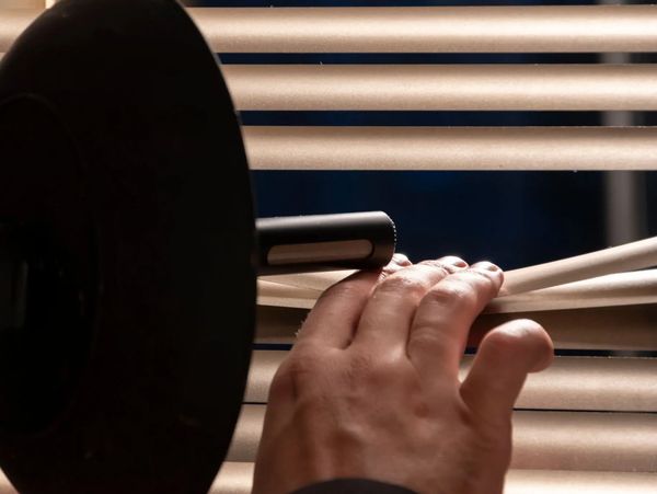 Technical surveillance through window blinds.