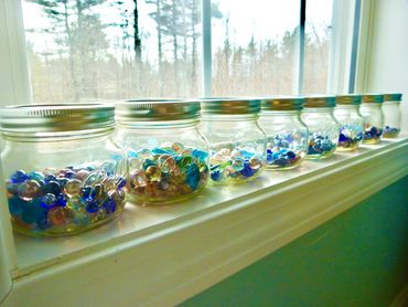 Practice marbles in jars