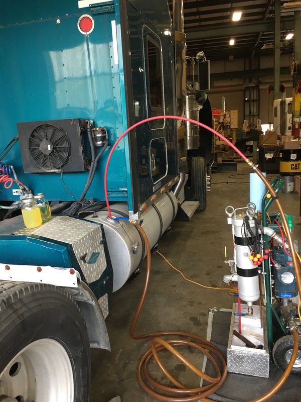 Fuel Polishing and Tank Cleaning Semi Truck at Thompson Caterpillar in Spanish Fort, AL