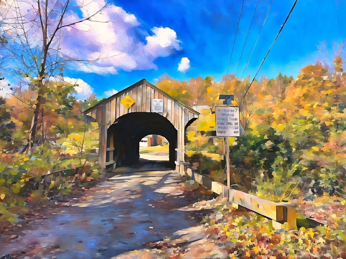 Church Street Covered Bridge Waterville, VT B
