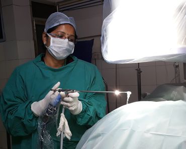 Endoscopic removal of culprit disc herniation