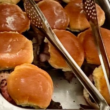 Catering, Smokey bbq brisket sliders.