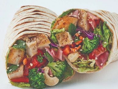 Image of healthy wraps at Kauai restaurant in St Lucia South Africa