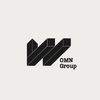 Minimalist black and white geometric logo with OMN Group text.