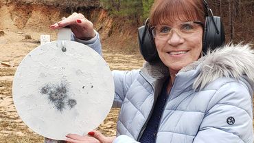 Eight for eight at 20 feet with a 9mm revolver.  Outanding!