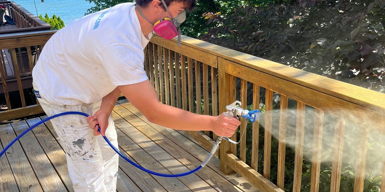 Deck staining