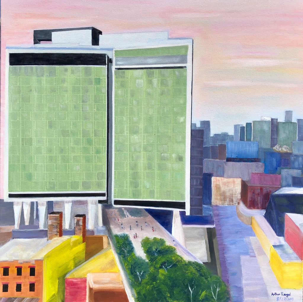 ©2020, Arthur Rangel, Standard Hotel V2, oil, 30x30