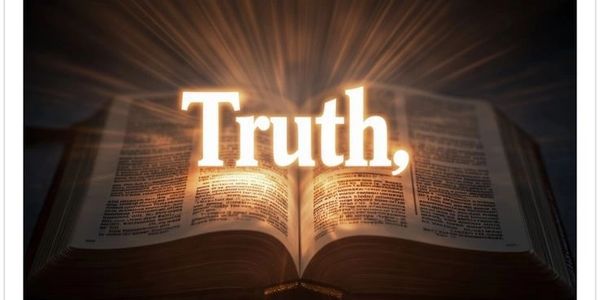 An open book with the glowing word 'Truth' above it.