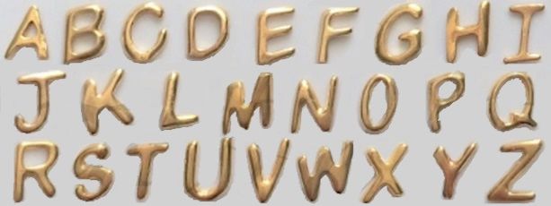Gold Alphabet Tooth Gems
