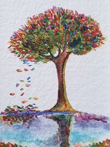 Falling Leaves - Watercolor
