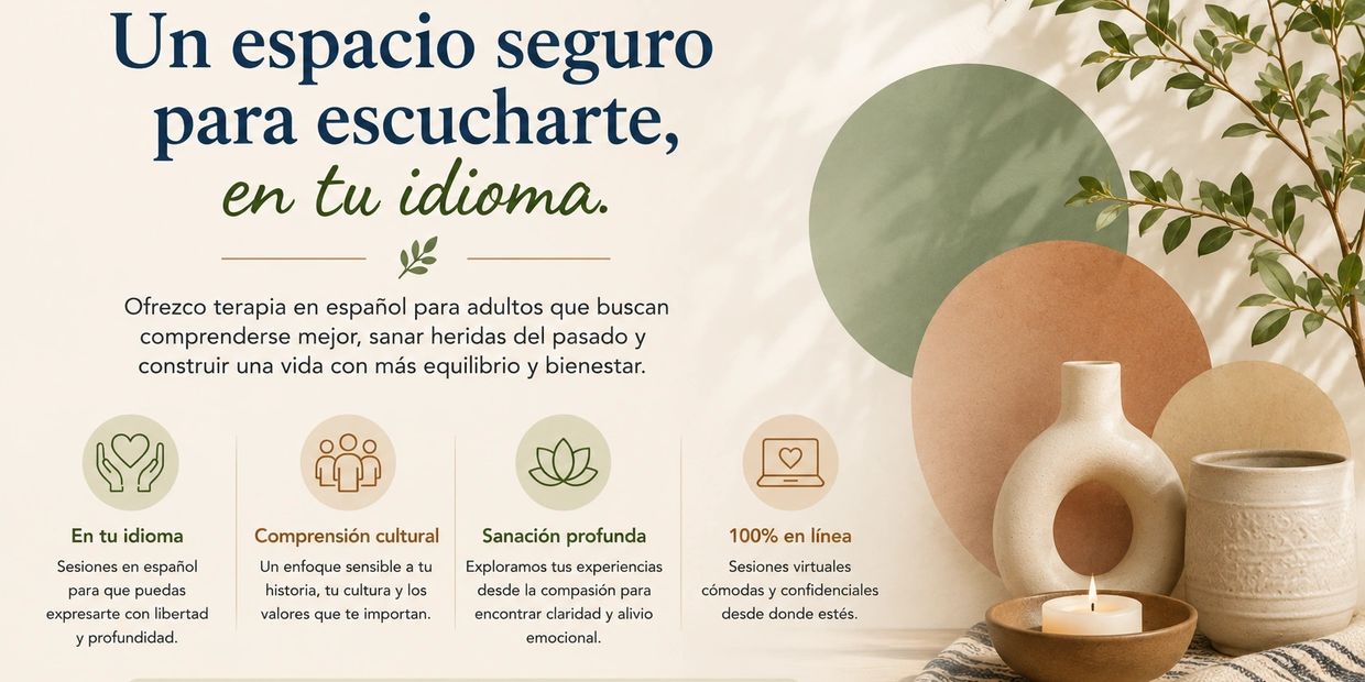 Terapia en español para adultos, en un espacio seguro y comprensivo.