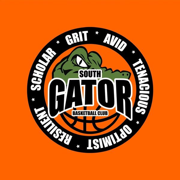 South Gator Basketball Club logo with motivational words.