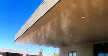Misting systems under stucco.