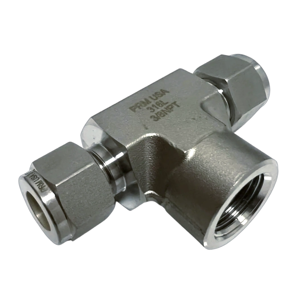 1/8" Steel Branch Tee Fitting - MNPT X FNPT Hydraulic Connector For Fuel, Air, Water, Oil & Gas Systems