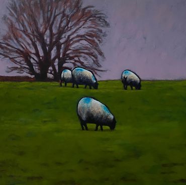 Sheep in Pasture with Tree
40" x 40"