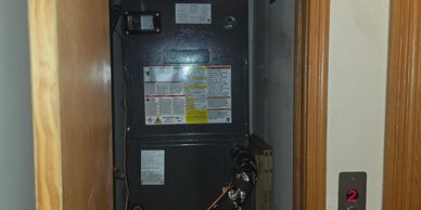 Indoor air handler in a closet