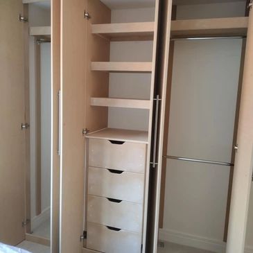 built in wardrobes with drawers and shelving