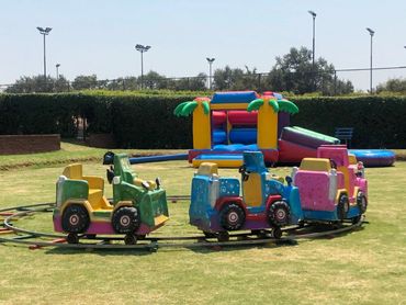 Childrens mechanical electrical train ride