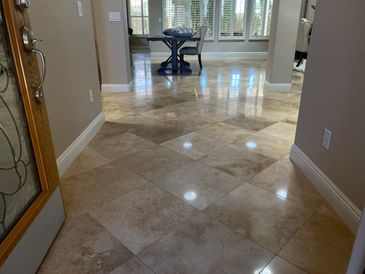 Travertine satin polish