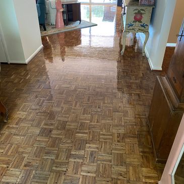 Parquet floor topical sealing