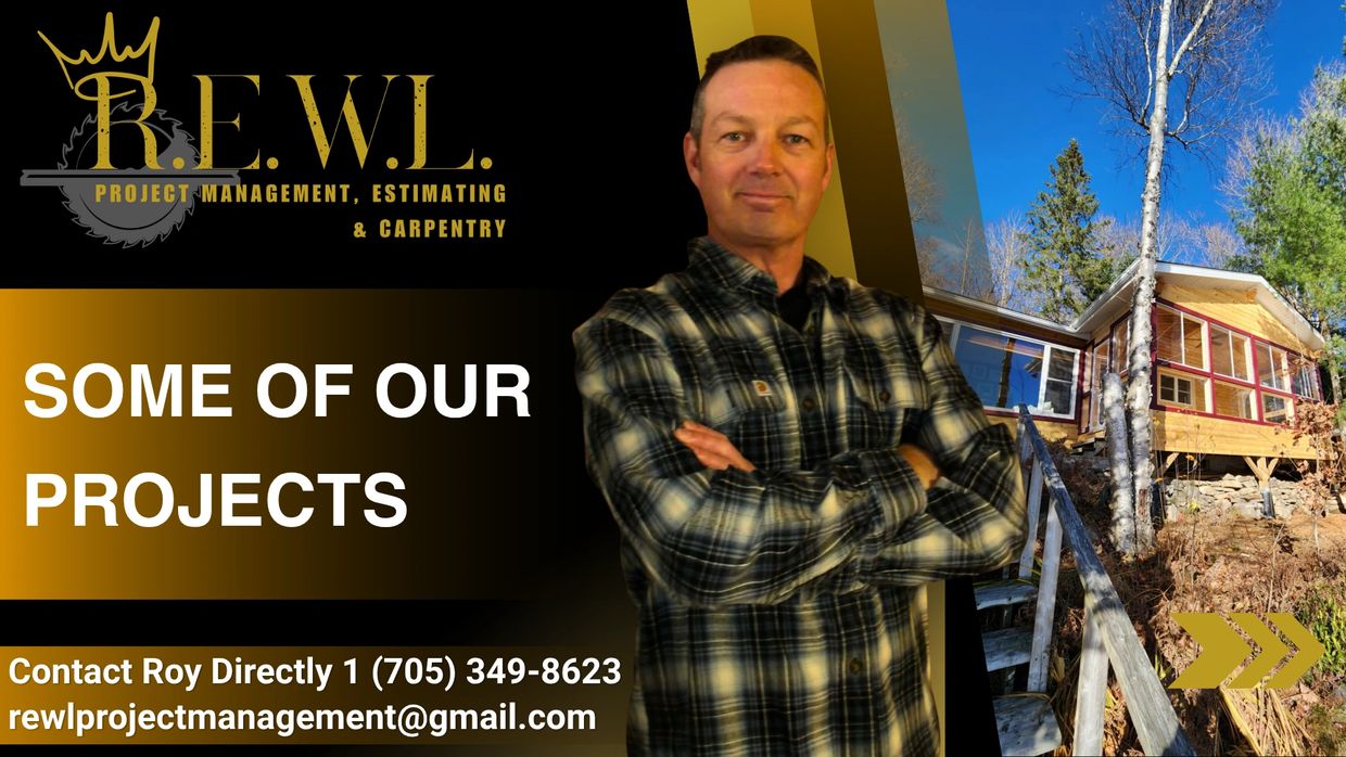 Man standing with crossed arms beside a house, promoting REWL project management.