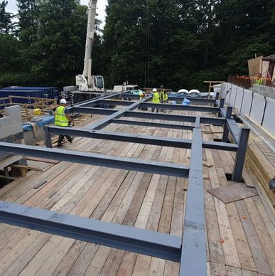 Workers are working on construction site