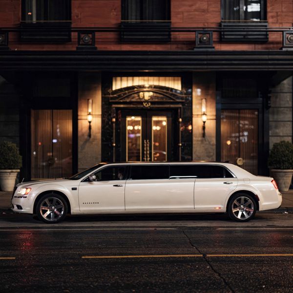 Stretch Limousine at Luxury Hotel – Premium Limousine Service | Line Limousine