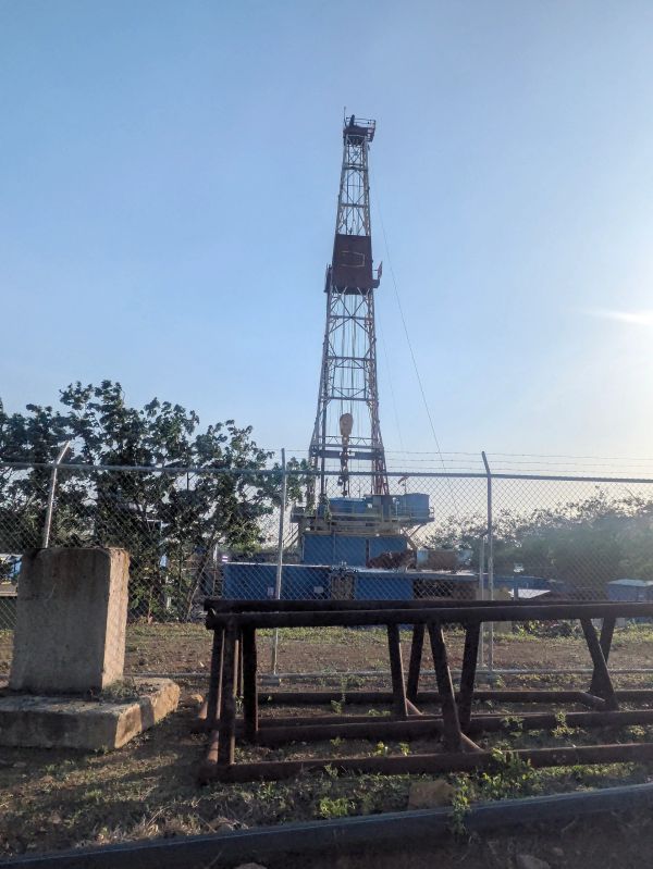 New geothermal well being drilled in the Las Pailas geothermal Field.