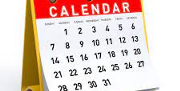 Desktop calendar showing a month with dates from 1 to 31.