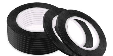 Black adhesive tape rolls of varying widths.