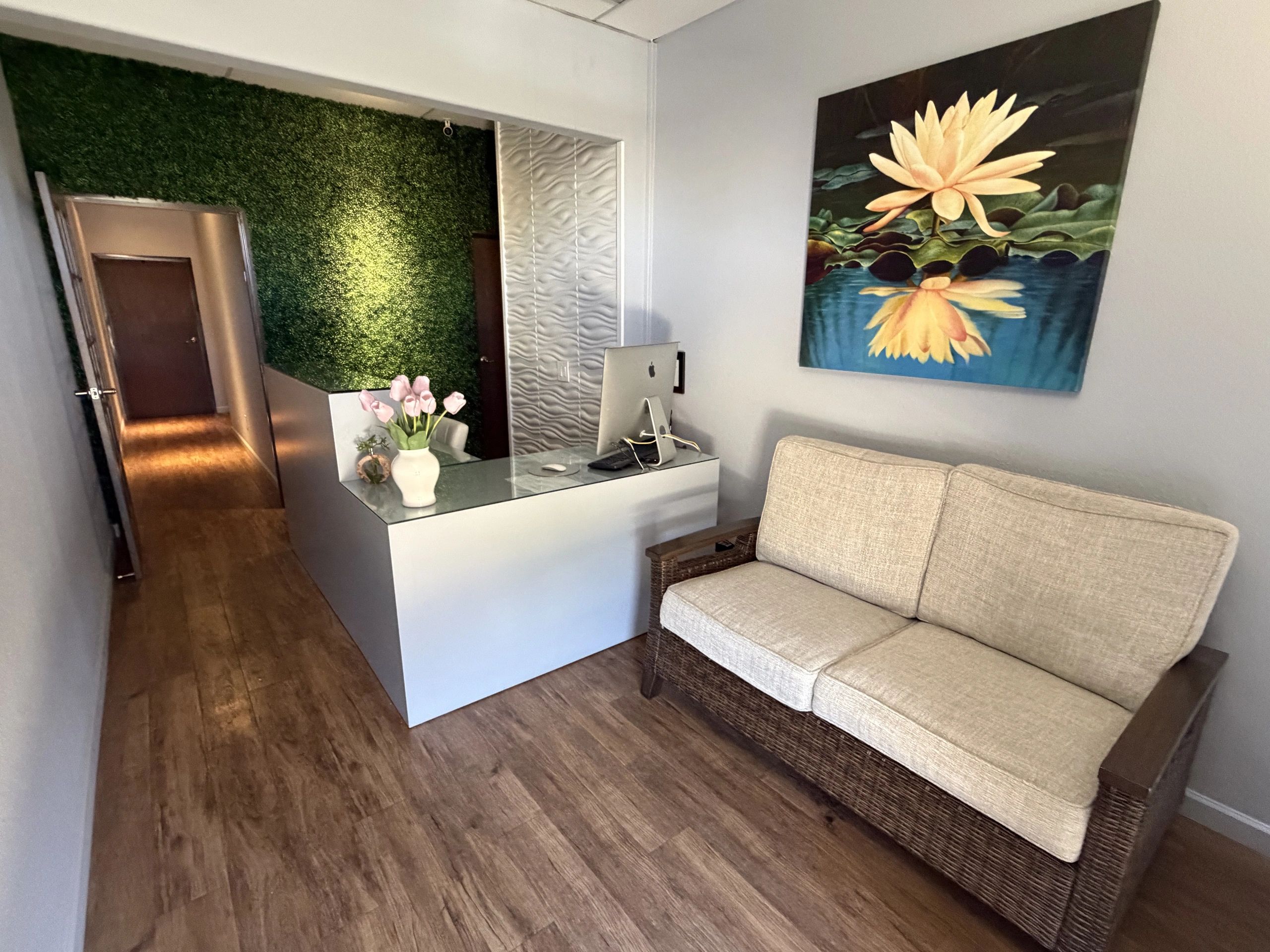 The waiting room at Optimum Health and Wellness at 25030 Ave Tibbitts Suite N, Valencia, CA 91355