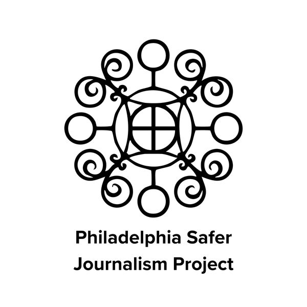 Logo of the Philadelphia Safer Journalism Project with a circular, symmetrical design.