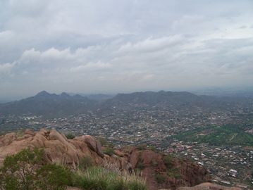 Camelback Mountain Iconic hiking view of the Phoenix Valley. 