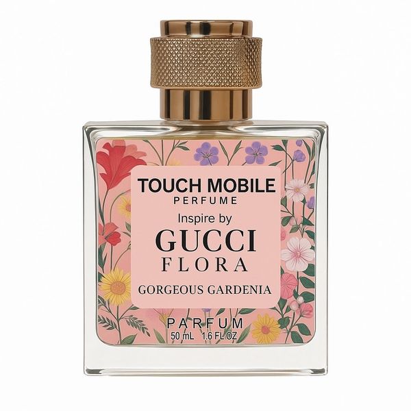 Touch Mobile & Perfume Flora Gorgeous Gardenia Eau De Perfume, Pink Glass Bottle with Gold Cap, 50 m