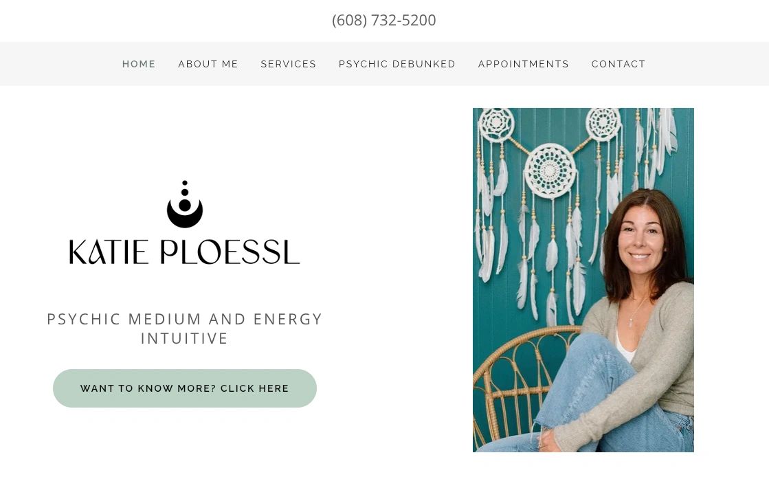 A custom psychic medium website by Simply Digital NC, featuring responsive design and easy nav.